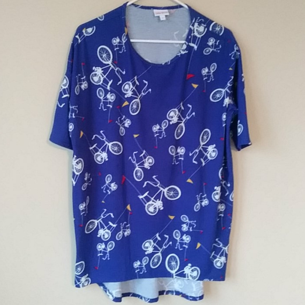 LuLaRoe Tunic Bicycle Royal Blue Top Size Small